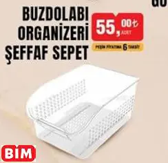 BUZDOLABI ORGANİZERİ ŞEFFAF SEPET